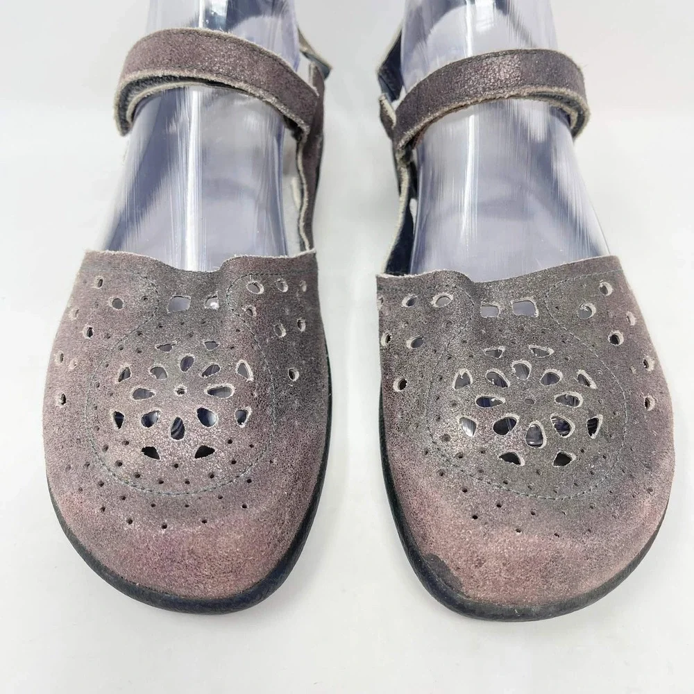 Naot Arataki Slingback Mary Jane Comfort Shoe Womens 41 Gray Shimmer Strappy